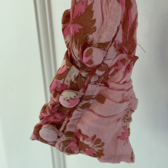 NWT FREE PEOPLE Hilary printed top size M pink longsleeve shirt boho floral - Picture 8 of 9